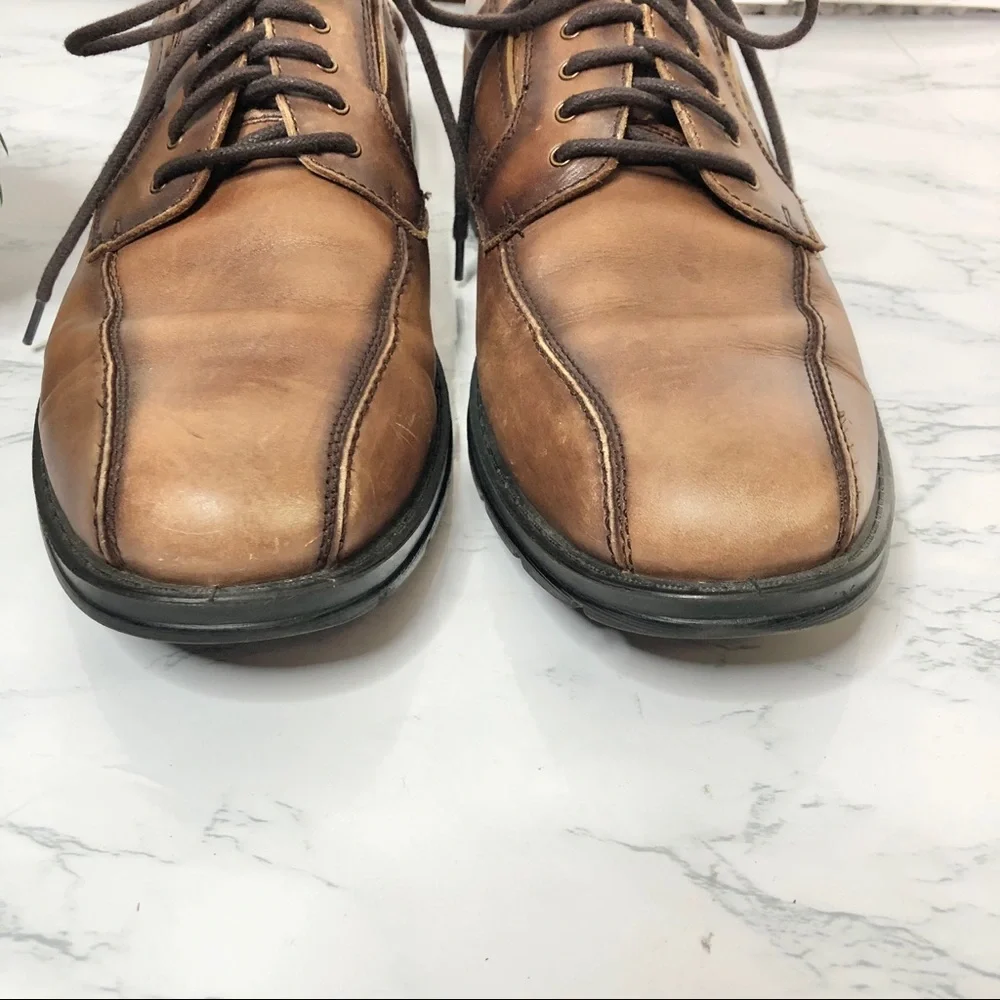 Dockers leather lace up oxfords, chestnut brown